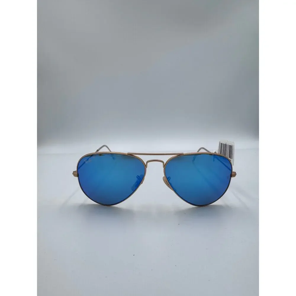 Ray-Ban RB3025 Aviator Matte Arista Blue Mirror Lens 58mm New With Box